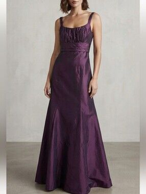 VTG Formal Gown Taffeta Maxi Dress Iridescent Purple Sz 6 Fits S-XS Recency HOC